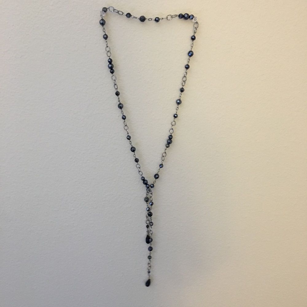 Cookie Lee Blue Bead & Silver Multi Wear Necklace